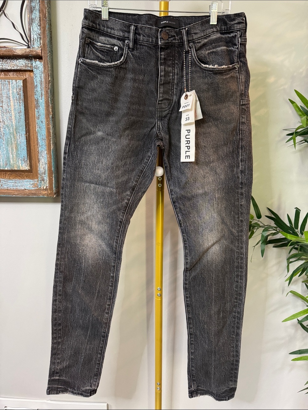 Purple Label Slim Black Washed Men’s Jeans
